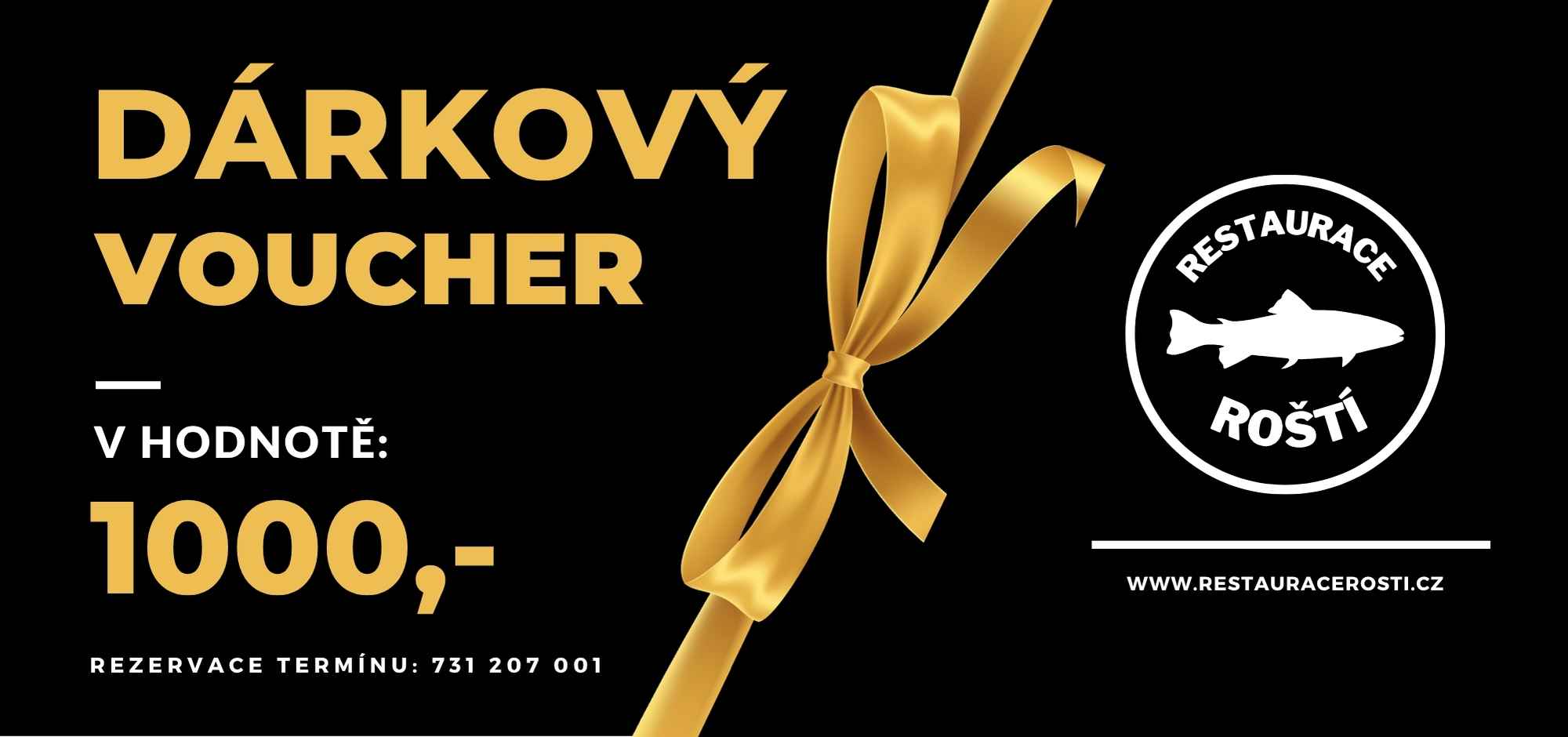 Dárkový voucher Restaurace Roští v hodnotě 1000 korun