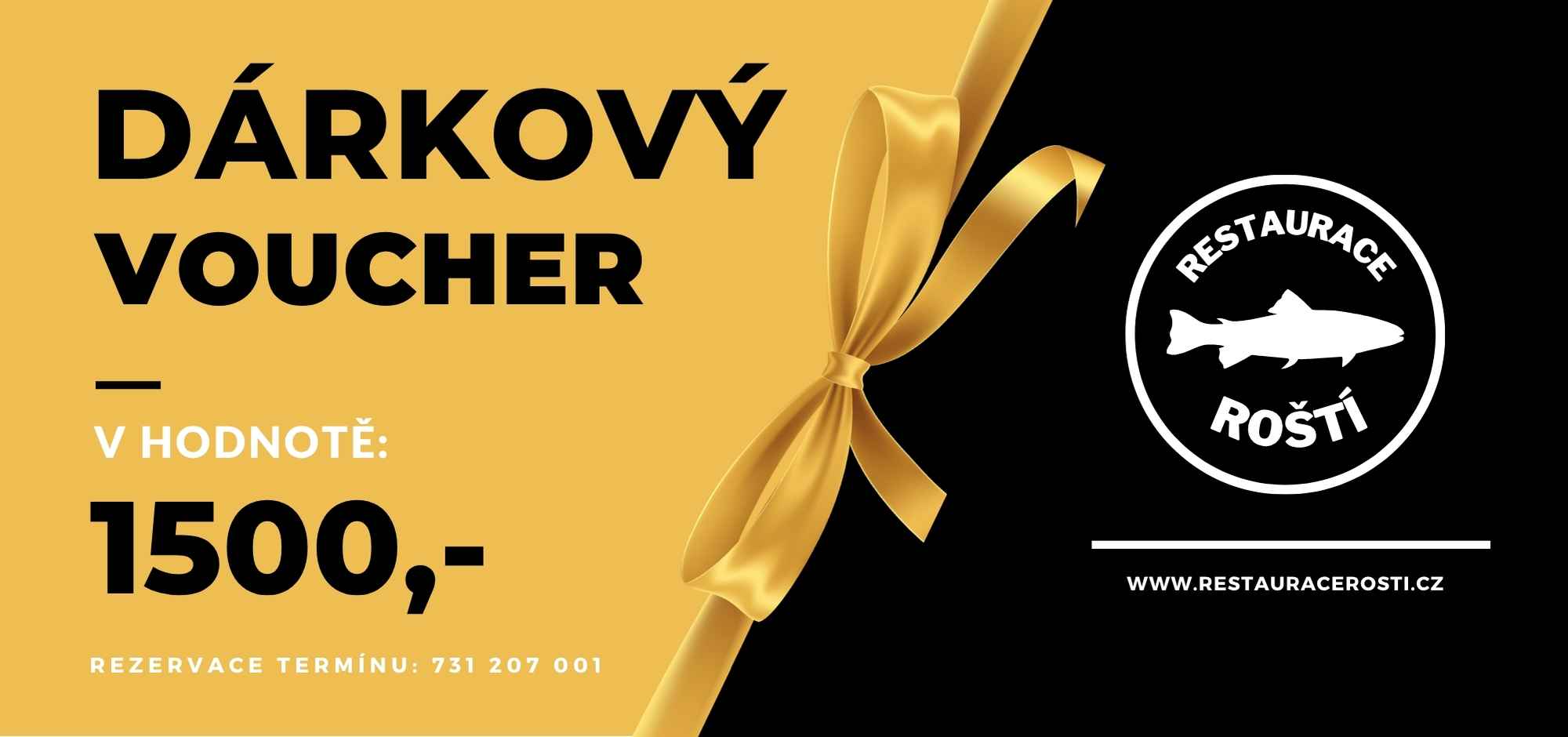 Dárkový voucher Restaurace Roští v hodnotě 1500 korun